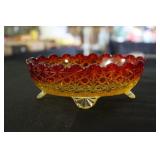 Daisy and Button amberina footed candy dish and