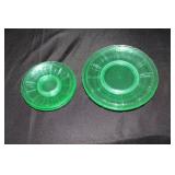 4 Depression Era uranium plates and saucers (1