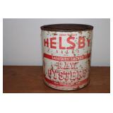 Helsby Brand Raw Oysters 1 gallon oyster can with