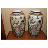 2 Large Chinoiserie vases decorated with