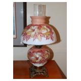 Floral decorated Hurricane lamp