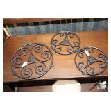 3 Longaberger wrought iron trivets