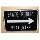 Metal sign - State Public Boat Ramp 11.75 X 18