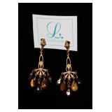 L. Boutique brown stone earrings