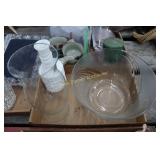 Vase, Bowl, Cups, Glass Tray, Misc