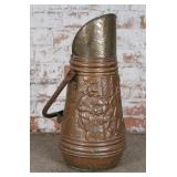 A Vintage Hammered Copper & Brass Coal Scuttle