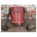 A Vintage Fire/ Bucket with convex bottom  and 2