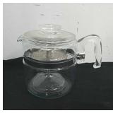 Vintage Pyrex glass 6 cup stove top coffee pot