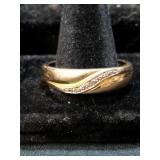 Gold Band with Diamond Chips size 13.75