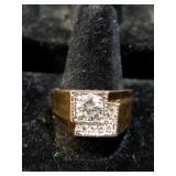 Gold  size 10 Ring with Gemstones, Marked 18k,