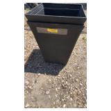 Two large plastic planters 19 X 15.5 X 15.5