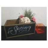 15.5x9x 7 inch decorative floral box and