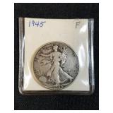 1945 Walking Liberty Half Dollar Coin *Please