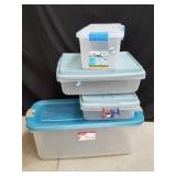 4 Various Sized Storage Totes