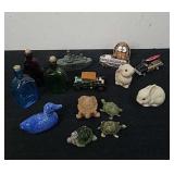 Little turtle and Bunny figurines, miniature