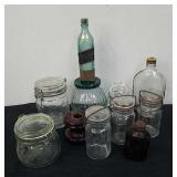 Vintage bottles and a vintage insulator