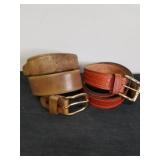 Two leather belts one looks vintage