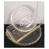 Glass Fire King Bread Pan 1 Qt, 8-1/2" and 9-1/2"