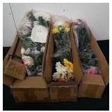 Three boxes of solar floral decor