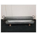 2 Galvanized Metal Planters, 35" L x 6" W x 5.5"