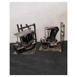 Vintage car looking metal bookends