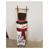 Snowman "Let it Snow" Sled Decor, 4 Ft Tall x 7