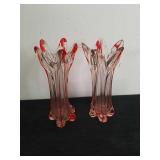 2 Vintage 10 inch five finger vases there is a