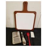 Cutting board and kitchen utensils