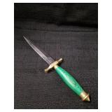 Stainless, Brass and Wood Handle Dagger, 5.5"