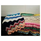 Two small vintage crocheted blankets