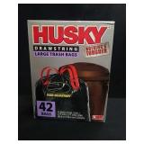 New 42 count 33 gallon husky drawstring large