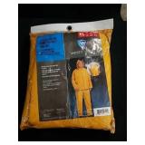 New extra large 3-piece yellow poly PVC rain suit