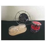 New self-basting poultry rack, cloche tray set