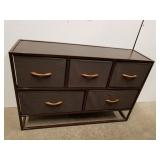 NEW 5 Drawer Dresser, Metal and Fabric, 38.75" L