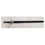 NEW Black and Silver Tone Sword with Pleather