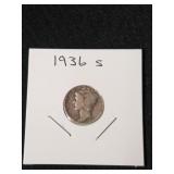 1936 S Mercury Silver Dime *Please Preview*