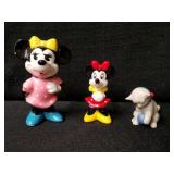 2 Minnie Mouse Disney Figurines and Cat with Ball