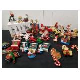 Assorted vintage Christmas ornaments and decor