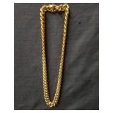 Very Heavy Large Link Gold Chain Necklace, Marked