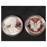 Two 2023 American Silver Eagle 1 oz Fine Silver