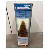 6Ft Pre Lit Monroe Spruce Tree