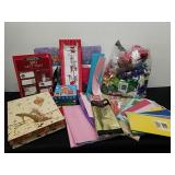 Gift tags, gift bags, tissue paper, gift boxes