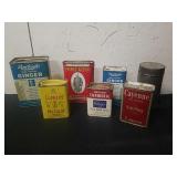 Vintage spice and tobacco tins