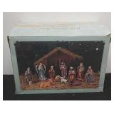 Vintage 11 piece porcelain biscuit nativity set