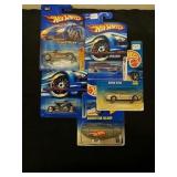 Five collectible Hot Wheels