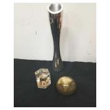 Two vintage paperweights with shells and a 9.5 in