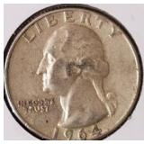 1964 P Silver Quarter *Please Preview*