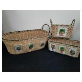 Decorative wicker baskets the largest one is 20x