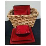 16 x 13 x 9 in wicker basket with five dinner