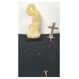 11.5 inch wax Angel sculptured candle, hanging